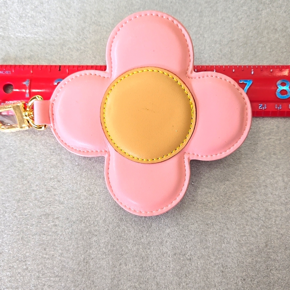 FASHION - Pink Flower-Shaped Keychain - New, Never Used